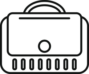 Sticker - Vector illustration of a briefcase in a simple line art style, suitable for icons or logos