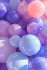 Poster - A closeup of spheres in pastel colors, creating an abstract background
