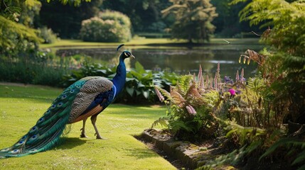 A lovely sight of the peacock within the castle gardens