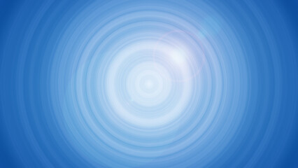 Poster - Blue and light blue concentric radial circle pattern with lens flare. Abstract high resolution full frame modern bright and vibrant background with copy space.