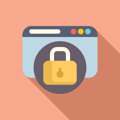 Poster - Modern flat design concept illustration of internet security and privacy with padlock symbol. Browser. And data protection in a web environment. Showcasing cyber safety. Secure browsing