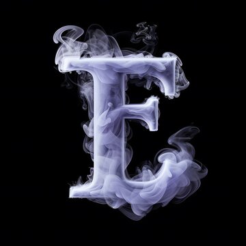 3d rendered illustration of Alphabetic Letter E made of smoke ready to insert into your design isolated black background