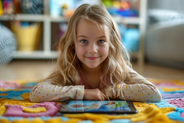 Sticker - Girl using smartphone on floor