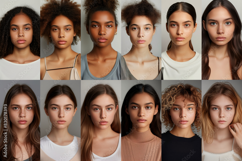 A group of women with different skin tones and features are smiling for ...