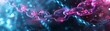 © ratchanon - Abstract image of a transparent chain in neon blue and pink light, symbolizing blockchain technology and digital security in a futuristic style.
