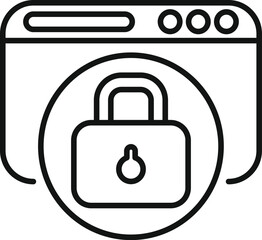 Wall Mural - Vector illustration of a secure web browser with a padlock symbol, representing internet security