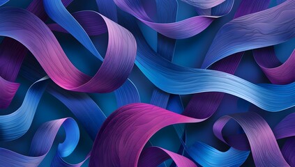 Wall Mural - abstract background with blue and purple ribbons forming an intricate pattern, symbolizing unity in diversity
