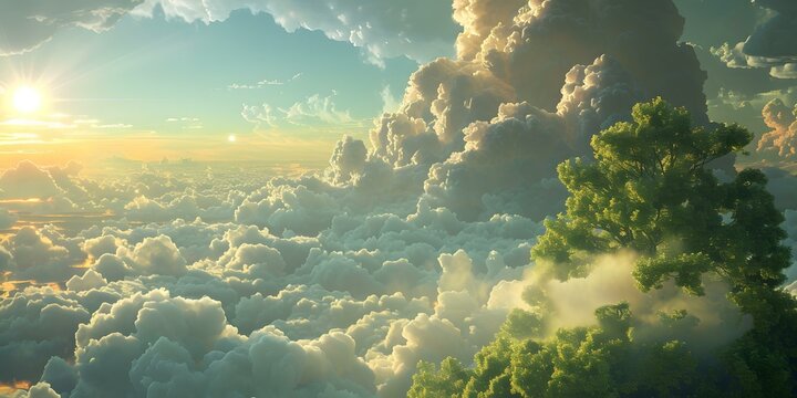 Forest above the clouds
