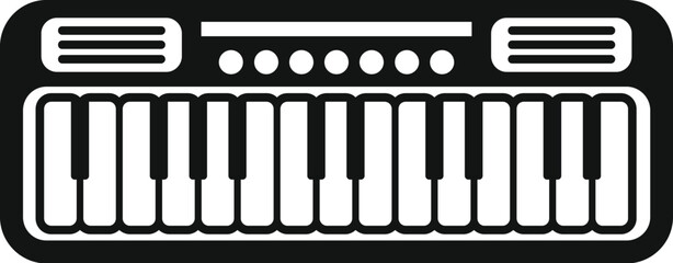 Sticker - Simplified vector icon of a melodica, ideal for musicthemed designs