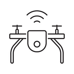 Wall Mural - Drone line icon. Included the icons as drone, remote, controller, radar, map, signal and more line icon