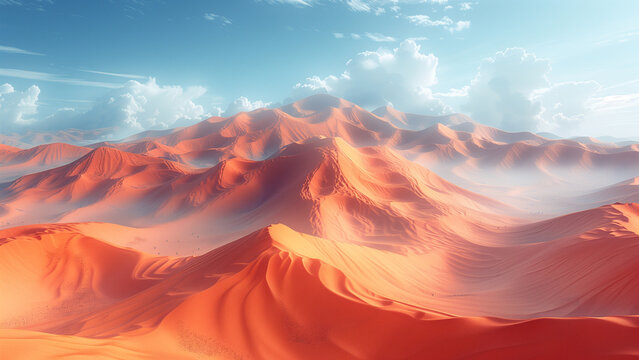 Sand dunes landscape. Desert hills surface, desert aerial top view background illustration. Sandy desert view