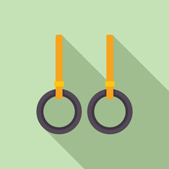 Sticker - Minimalist vector illustration of gymnastic rings on a twotone background