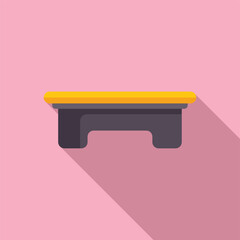 Poster - A flat design icon of a yellow bench with a shadow on a pastel pink backdrop