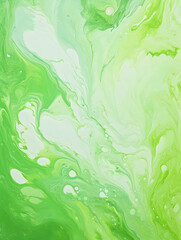 Wall Mural - Abstract white and green marble ink painting background 