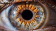 © Mikus - A tight shot of an eye, displaying a wrinkled iris with a central black pupil