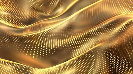 Poster - Golden swirls and particles dance on a dark canvas - abstract art background
