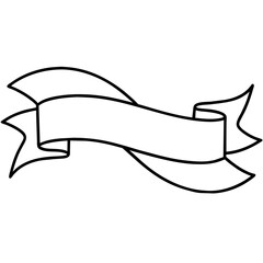 Wall Mural - elegant curved ribbon banner outline vector