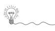 © Vasyl Yurlov - Continuous one line drawing bulb lamp vector illustration minimalism concept of idea