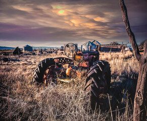 dilapidated farm equipment