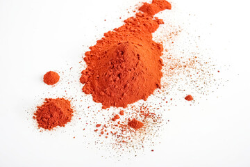 Sticker - Red Powdered Spice on a White Background