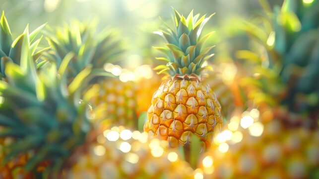 A bunch of ripe pineapples