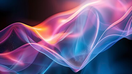 Wall Mural - A colorful, flowing wave of light with a blue and purple hue