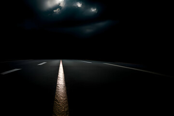 Dark Street Floor Background with Dramatic Sky for Car or Product Placement and Presentation