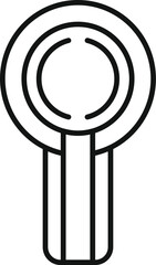 Poster - simple line drawing of a magnifying glass in black and white, suitable for icons and design elements