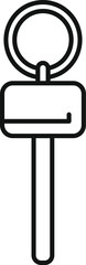 Poster - vector illustration of a detailed, modern key icon in outline design, isolated on a white background
