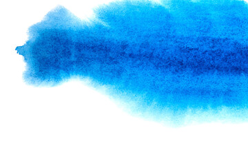 Wall Mural - Abstract blue watercolor on white background.