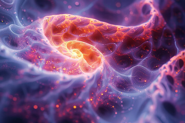 Poster - Fractal patterns expanding infinitely. Concept of mathematical beauty and infinity. Generative Ai.