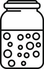 Poster - line art vector illustration of a jar with polka dots, suitable for coloring and designs
