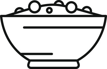 Canvas Print - Detailed line art illustration of a simple bowl with effervescent bubbles on the rim