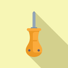 Canvas Print - Vector graphic of a flathead screwdriver with a shadow, ideal for toolrelated content