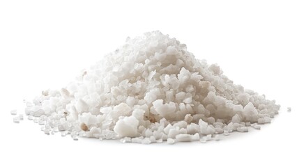 Wall Mural - Pile of sea salt separated on a white background