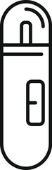 Poster - Black and white illustration of a simple usb stick, ideal for icons or techrelated designs