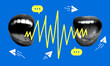 © Morena - Screaming halftone lips. Illustration of gossip at work. Vector illustration of hate on social networks. Gossiping women. Two women discussing something. Trendy newspaper elements