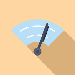 Poster - Flat design icon of a car dashboard with a speedometer on beige background