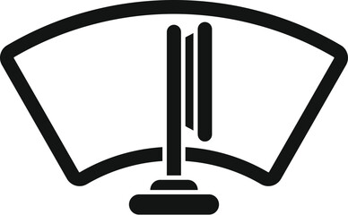 Poster - Modern windshield wiper icon for car vector illustration on windscreen blade symbol for vehicle automobile graphic design with simple black and white minimalist clean flat interface app web sign for s
