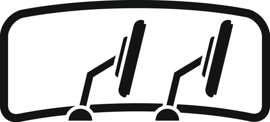 Poster - black and white vector car dashboard speedometer icon with minimalist design for user interface