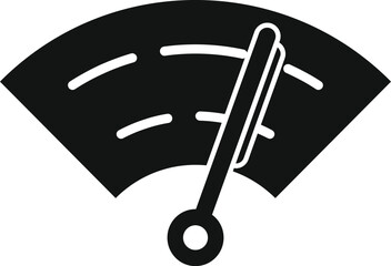 Poster - black and white vector car dashboard speedometer icon for automotive control and measurement in flat