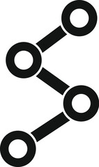 Poster - Minimalist vector illustration of a black share symbol, isolated on a white background