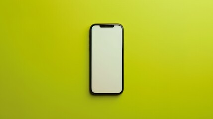 Poster - Mockup of a modern smartphone on a bright green background in pop art style