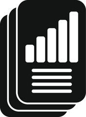 Poster - black and white vector icon of a bar graph report suitable for business presentations