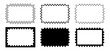 © vikusha_art - Set of rectangle frames and shapes with zigzag edges. Blank text boxes or banners, tags or labels rectangular shapes with jagged borders isolated on white background. Vector graphic illustration.