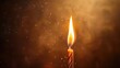 © EarthWalker - Burning candle and sparkles on brown background with copy space