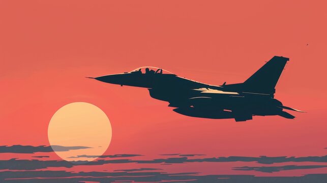 jet silhouette  fighter eagle aeroplane air aircraft. Colorful illustration of f-15 military plane