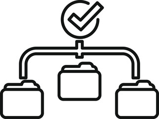 Poster - vector icon of workflow optimization for business management process and efficiency improvement with