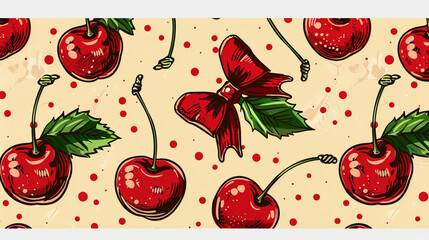 Wall Mural - Red cherry pattern	
