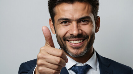 Wall Mural - businessman showing thumbs up sign